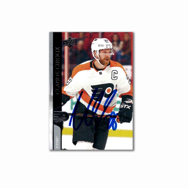 Claude Giroux Autographed Philadelphia Flyers 2020-21 Upper Deck #385 Hockey Card