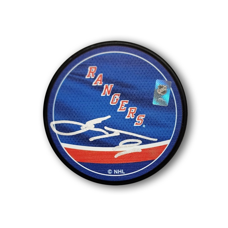 Vladimir Tarasenko Autographed New York Rangers Reverse Retro Hockey Puck (Signed on Back)