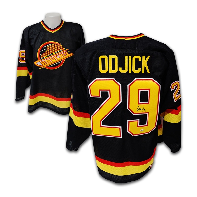 Gino Odjick Vancovuer Canucks Black Flying Skate CCM Jersey