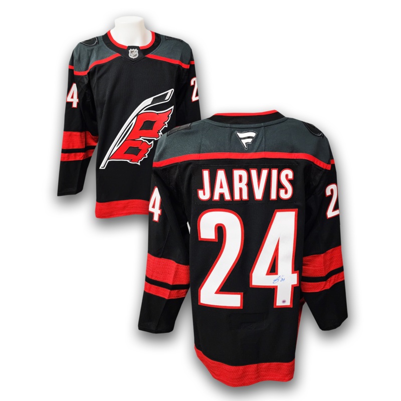 Seth Jarvis Autographed Carolina Hurricanes Home Fanatics Premium Jersey
