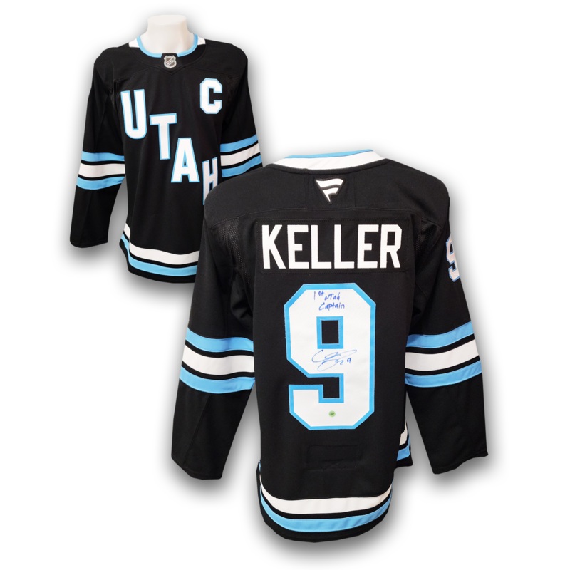 Clayton Keller Autographed Utah Hockey Club Home Fanatics Premium Jersey Inscribed 1st Captain