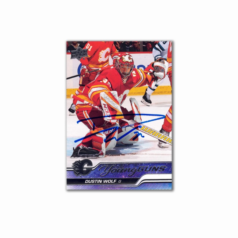 2023-24 UD Young Guns #210 DUSTIN WOLF Autographed Rookie Card