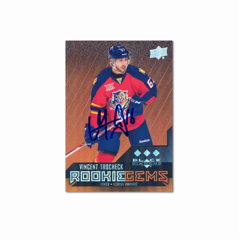 2014-15 UD Black Diamond Orange #178 VINCENT TROCHECK Autographed Rookie Card