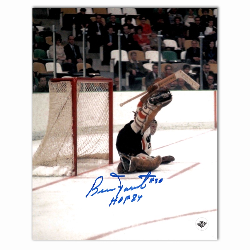 Bernie Parent Autographed Philadelphia Flyers Away 8×10 Photo (Save)