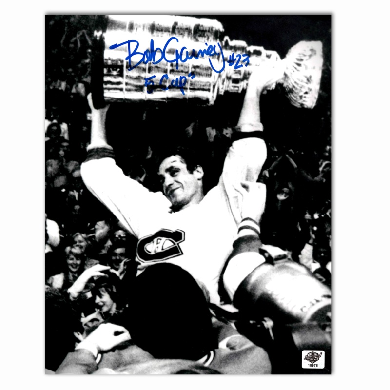 Bob Gainey Autographed Montreal Canadiens Stanley Cup 8×10 Photo (B/W)
