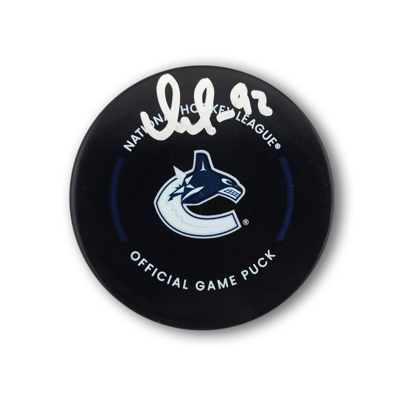 Vasily Podkolzin Autographed Vancouver Canucks Official Hockey Puck