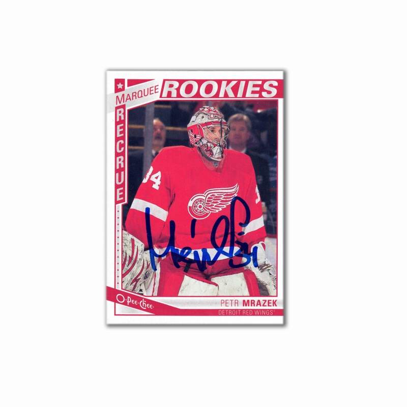 2013-14 OPC Marquee Rookies #556 PETR MRAZEK Autographed Rookie Card