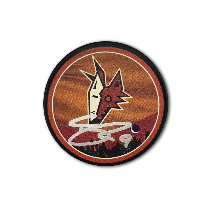 Clayton Keller Autographed Arizona Coyotes Reverse Retro Hockey Puck