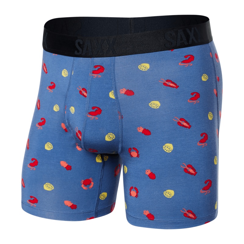 Saxx 22nd Century Silk Boxers – See Food – Navy