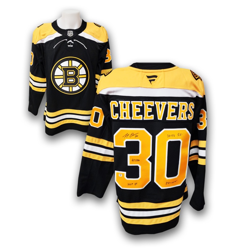 Gerry Cheevers Autographed Boston Bruins Fanatics Premium Career Jersey