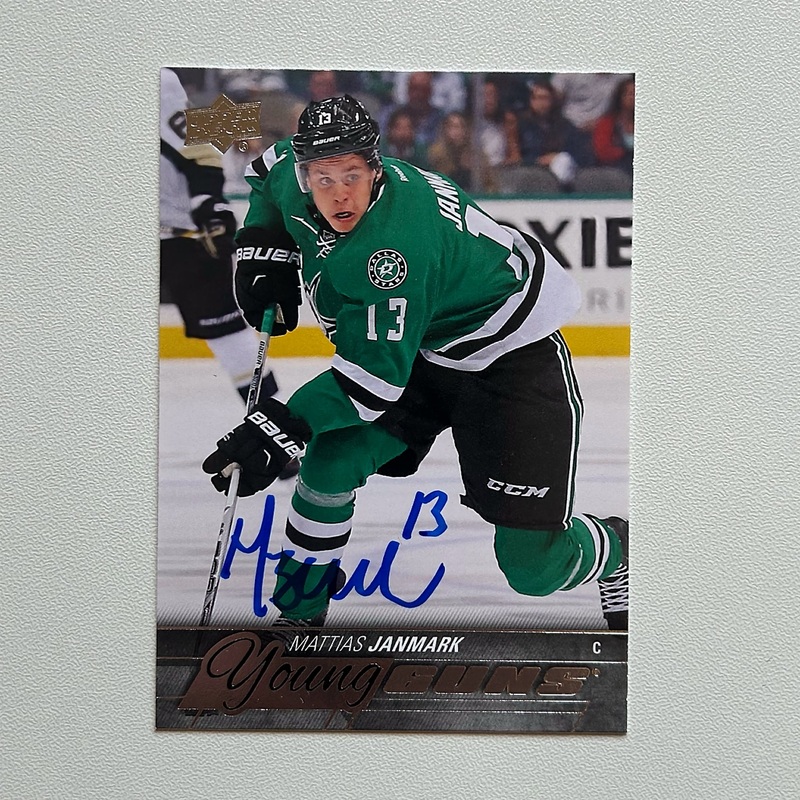 2015-16 UD Young Guns #244 MATTIAS JANMARK Autographed Rookie Card