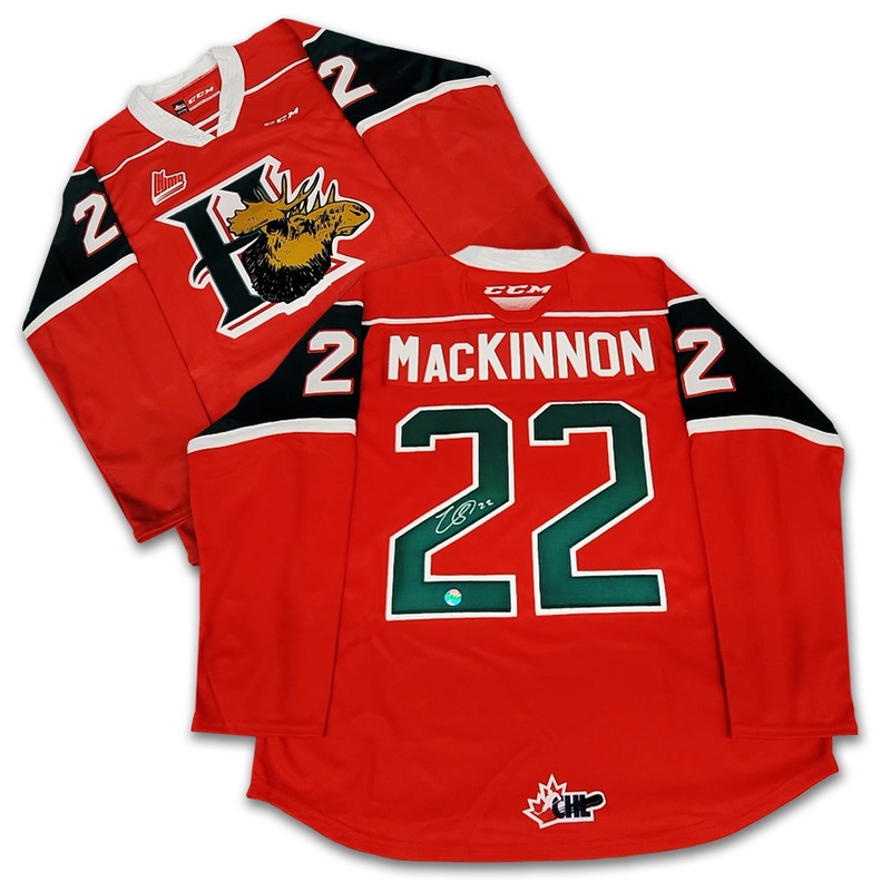 Nathan Mackinnon Halifax Moose Heads Autographed Red CCM Jersey