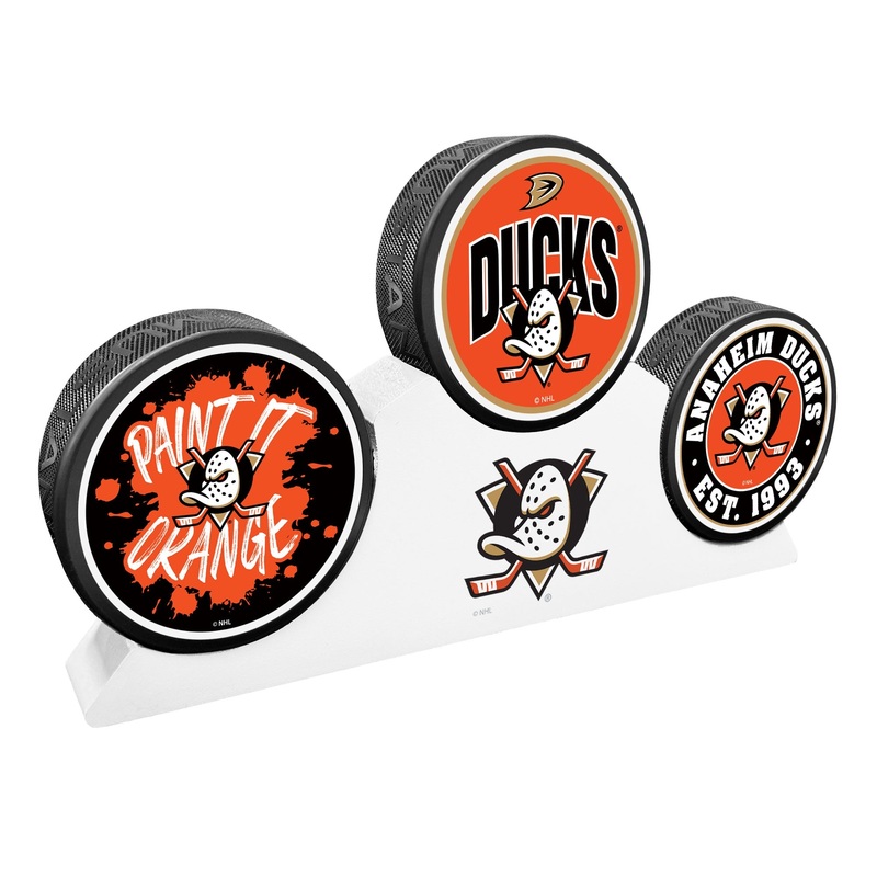 Anaheim Ducks – 3 Puck Podium Set