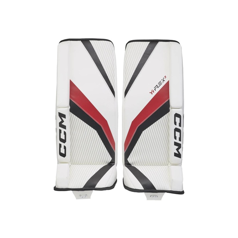 CCM Goalie Leg Pads YTflex 3 White/Red/Black