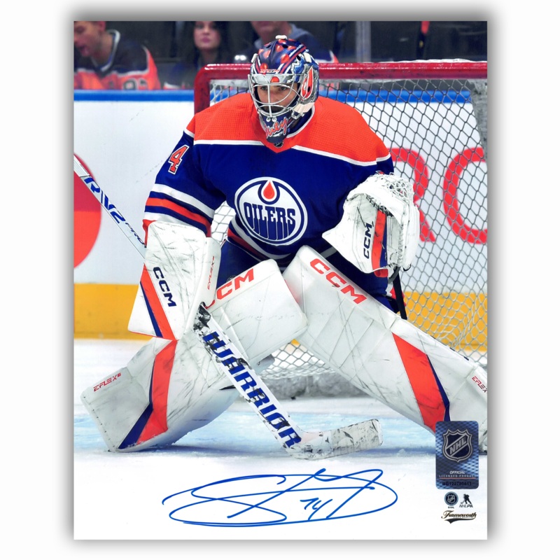 Stuart Skinner Edmonton Oilers Autographed Home 8×10 Photo
