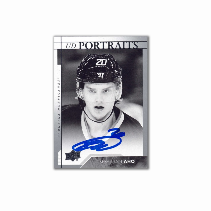 2017-18 UD Portraits #P-35 SEBASTIAN AHO Autographed Card