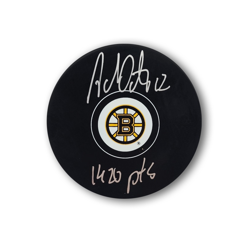 Adam Oates Autographed Boston Bruins Hockey Puck 1420 PTs