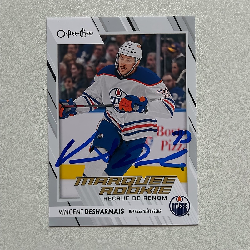 2023-24 OPC Marquee #544 VINCENT DESHARNAIS Autographed Rookie Card