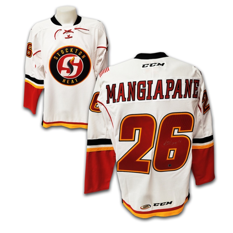 Andrew Mangiapane Stockton Heat White CCM Jersey
