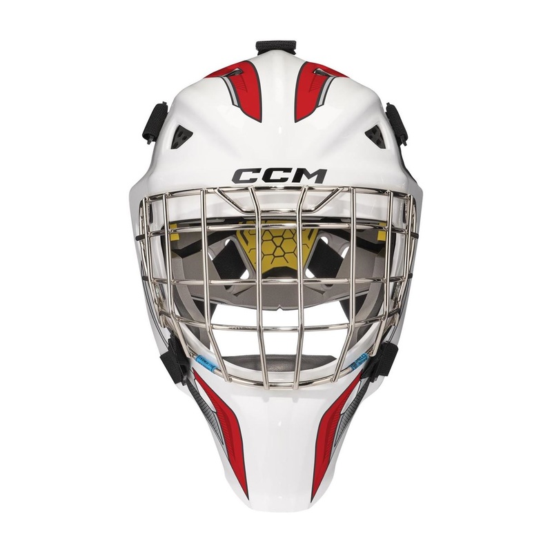 CCM Goalie Mask Axis F5 Certified Cat-Eye Dekal Yth White/Red