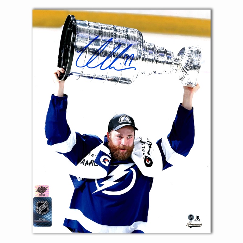 Victor Hedman Autographed Tampa Bay Lightning Stanley Cup 8×10 Photo
