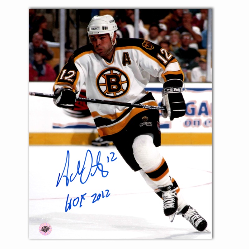 Adam Oates Autographed Boston Bruins Away 8×10 Photo