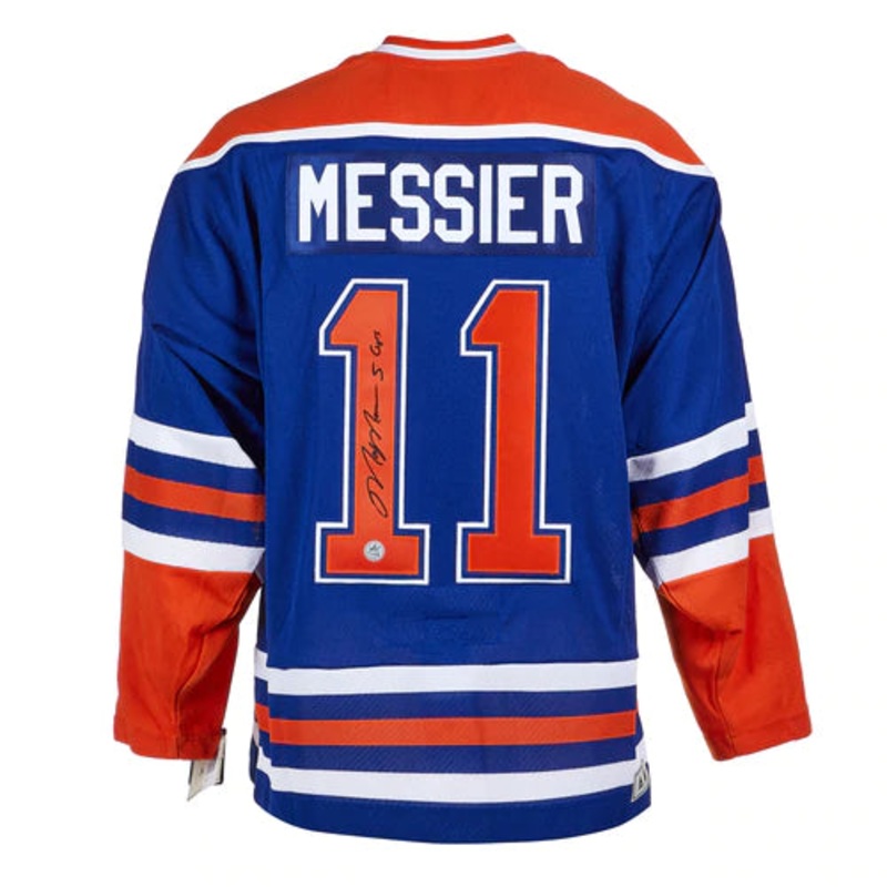 Mark Messier Edmonton Oilers Signed & Inscribed 1990 Team Classic Jersey