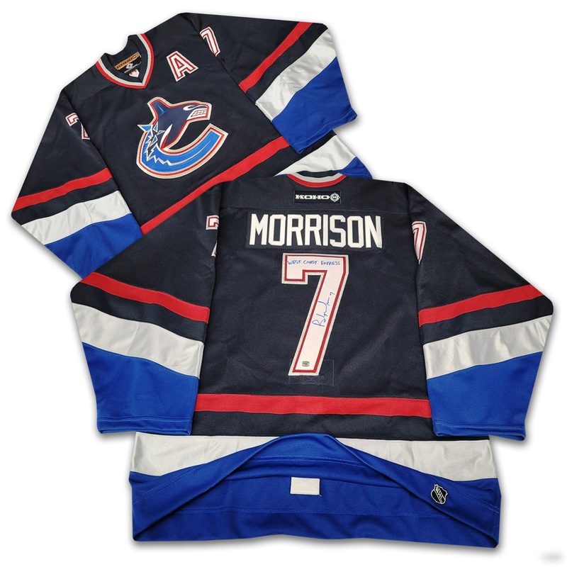 Brendan Morrison Vancouver Canucks Navy Koho Authentic Jersey Inscribed West Coast Express