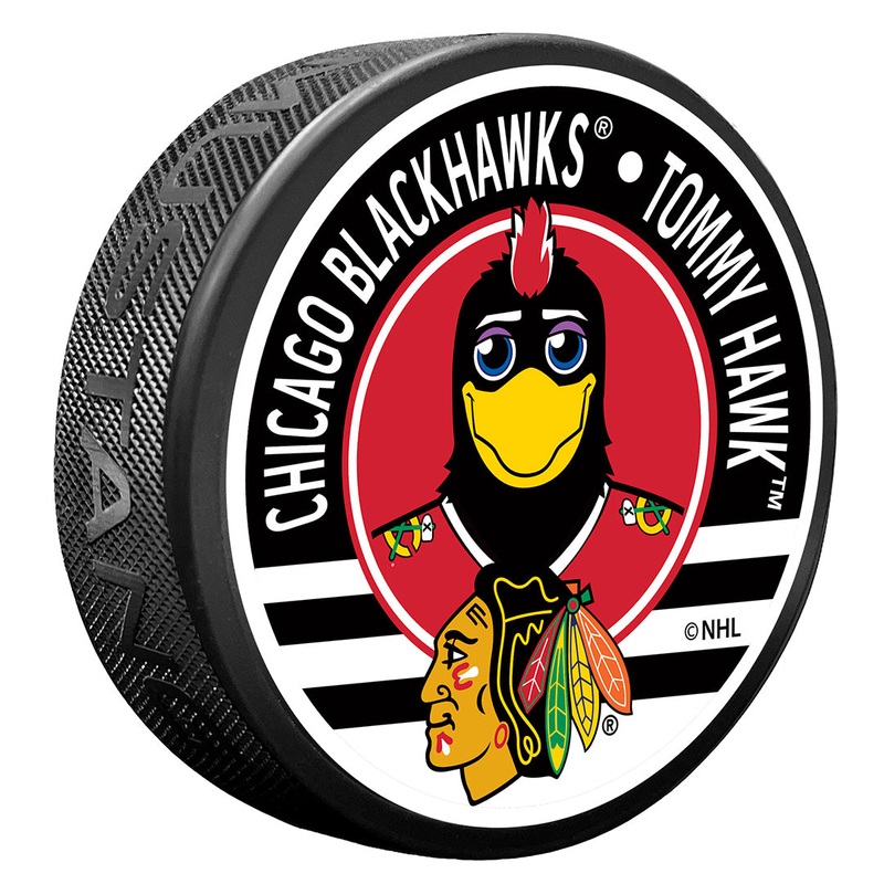 Chicago Blackhawks Tommy Mascot Textured Puck