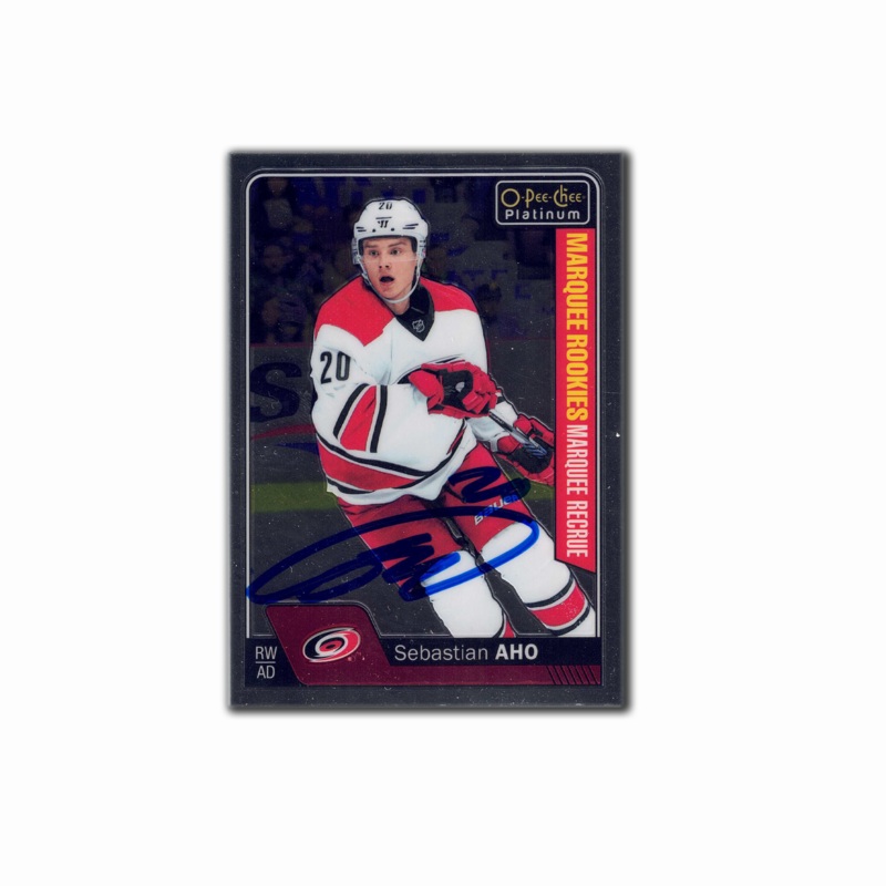 2016-17 OPC Platinum Marquee Rookies #173 SEBASTIAN AHO Autographed Rookie Card