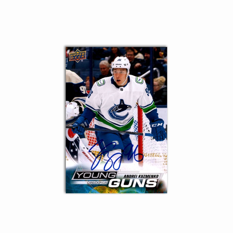 Andrei Kuzmenko Autographed Vancouver Canucks Jumbo Young Guns Hockey Card