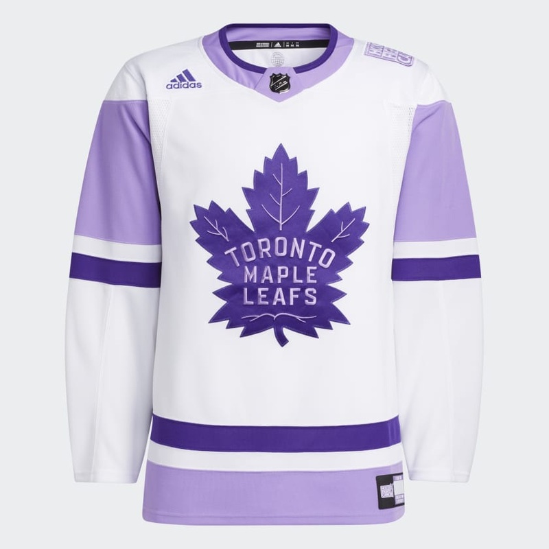 White Maple Leafs Hockey Fights Cancer Jersey