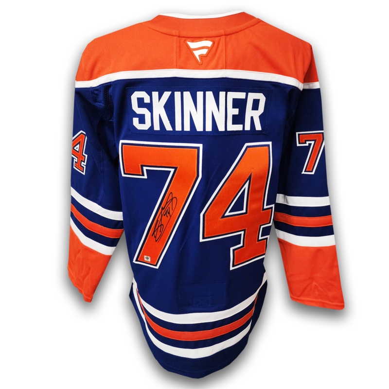 Stuart Skinner Autographed Edmonton Oilers Home Fanatic Premium Jersey