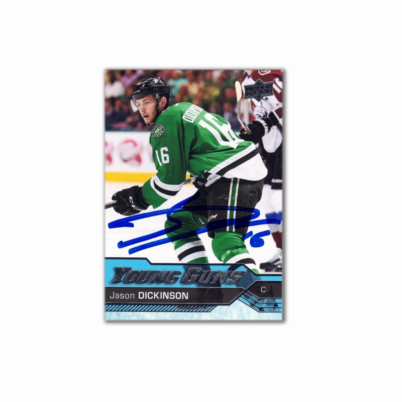 2016-17 UD Young Guns #497 JASON DICKINSON Autographed Rookie Card