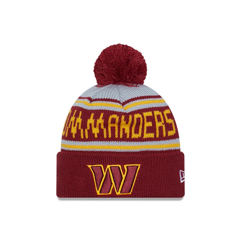 New Era Washington Commanders Cuffed Knit Hat with Pom