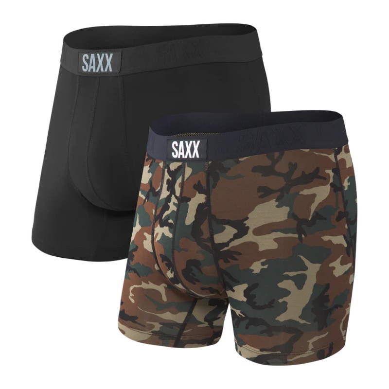 Vibe 2 Pack Boxer Brief – Black/Wood Camo