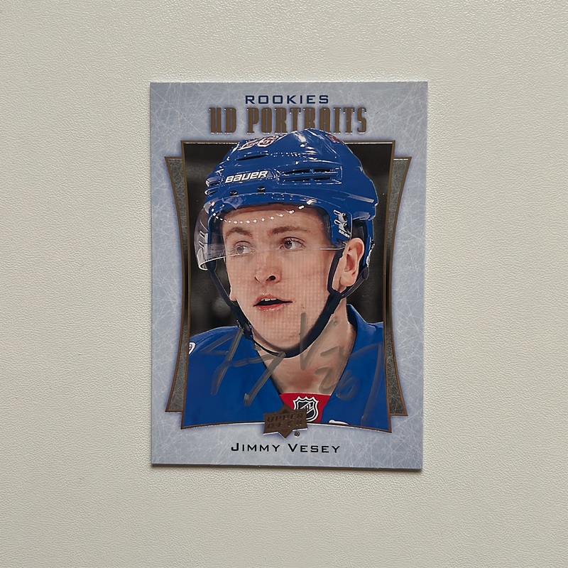 2016-17 UD Portraits P-97 JIMMY VESEY Autographed Rookie Card