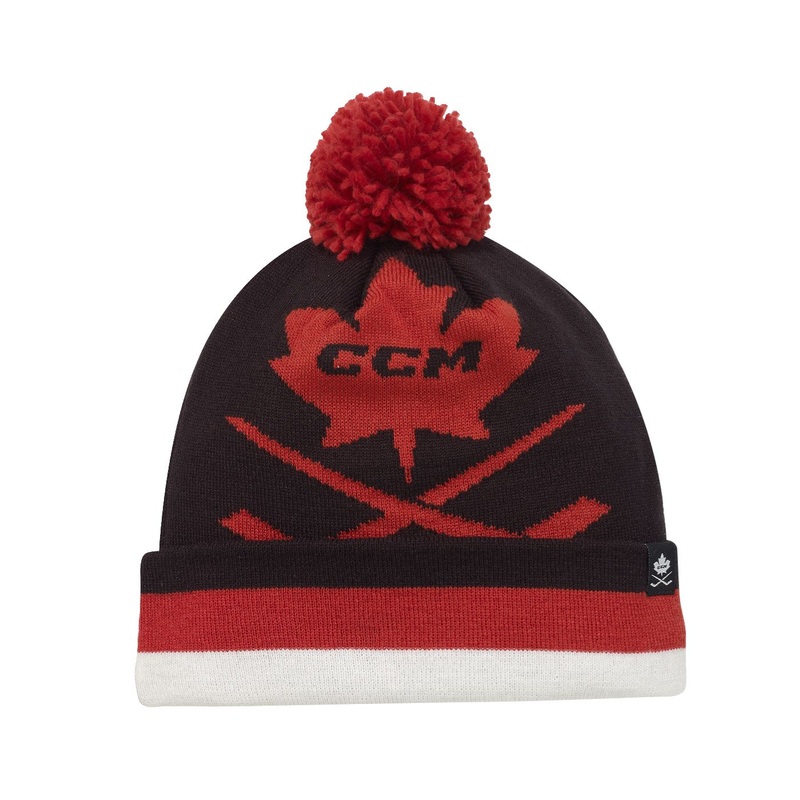 CCM Hat Holiday Leaf Pom Knit Sr