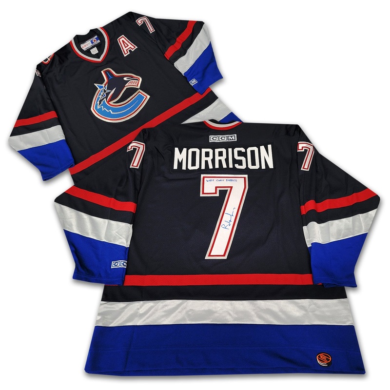 Brendan Morrison Vancouver Canucks Navy Jersey Inscribed West Coast Express