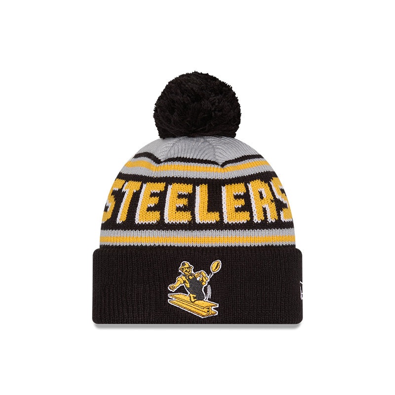 New Era Pittsburgh Steelers Cuffed Knit Hat with Pom