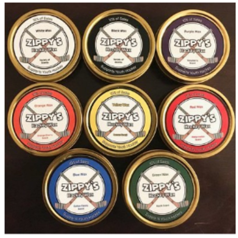 Zippys Hockey Stick Wax|Orange – Orange Cherry|Yellow – Lemon|Blue – Cotton Candy|Red – Watermelon|White – Variety|Green – Apple|Black – Variety|Purple – Raspberry