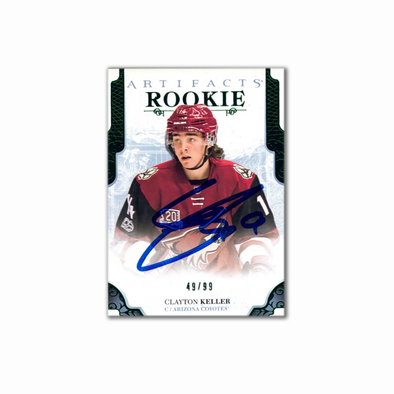 2017-18 UD Rookie Artifacts #179 CLAYTON KELLER Autographed Rookie Card – #99