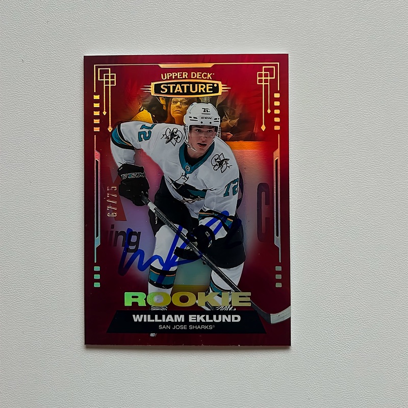 2021-22 Upper Deck Stature Red #175 WILLIAM EKLUND Autographed Rookie Card – #/75