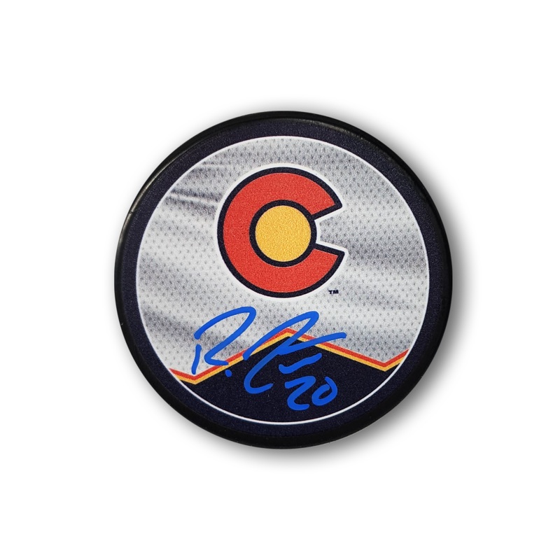 Ross Colton Autographed Colorado Avalanche Reverse Retro Hockey Puck