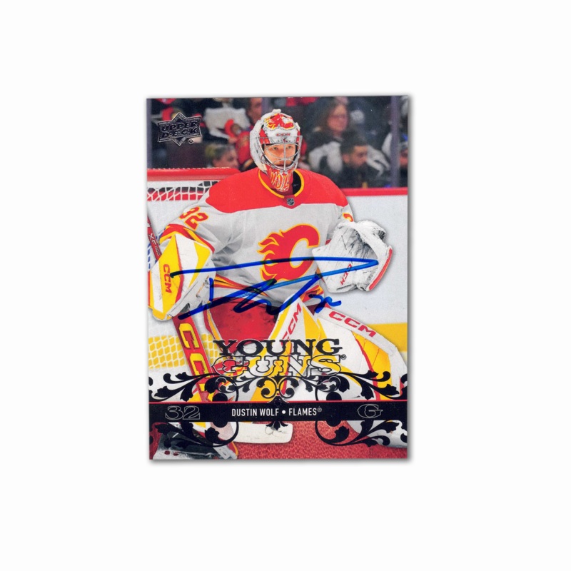 2023-24 UD Young Guns #T-40 DUSTIN WOLF Autographed Rookie Card