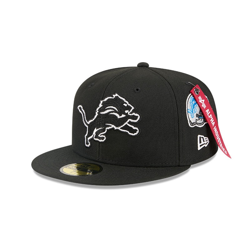 New Era Detroit Lions Alpha Industries Black 59FIFTY Fitted Hat