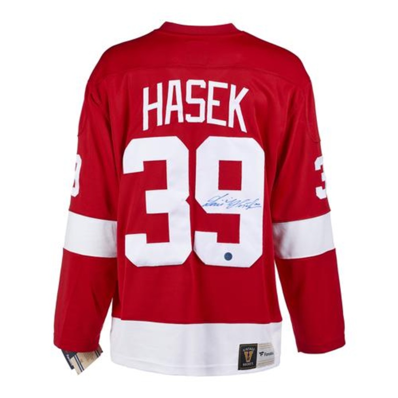 Dominik Hasek Detroit Red Wings Signed Vintage Red Fanatics Jersey