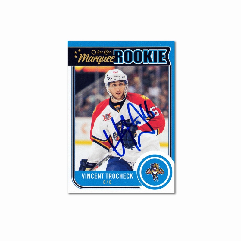 2014-15 OPC Marquee #505 VINCENT TROCHECK Autographed Rookie Card