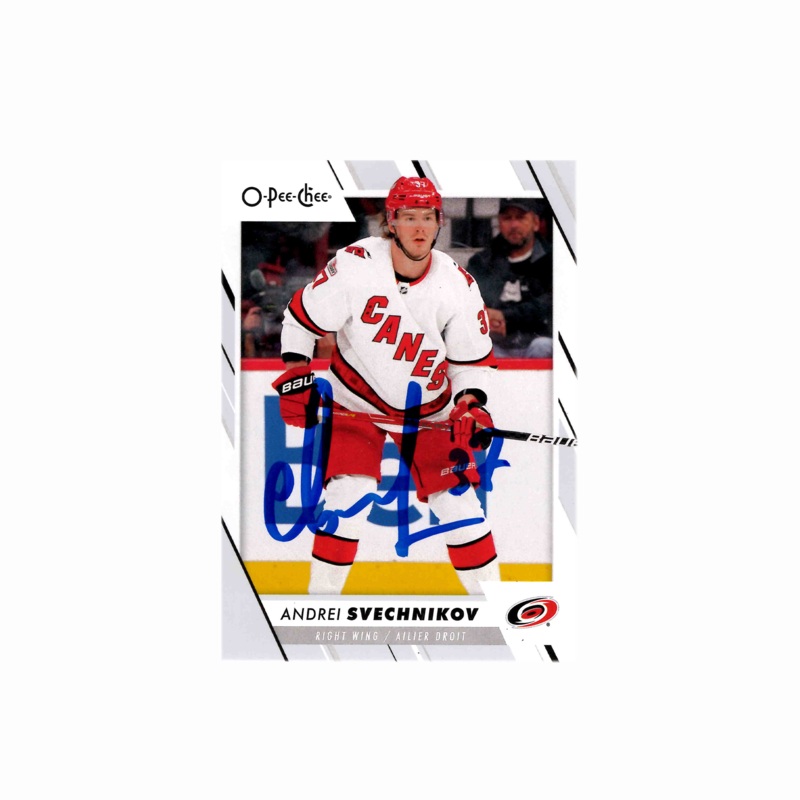 Andrei Svechnikov Autographed Carolina Hurricanes 2023-24 O-Pee-Cee Hockey Card