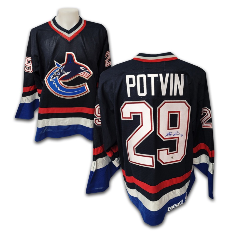 Felix Potvin Vancouver Canucks Navy Orca Jersey